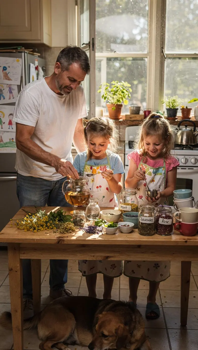 Čajová kanvica s bylinkovým nápojom v prírodnom prostredí