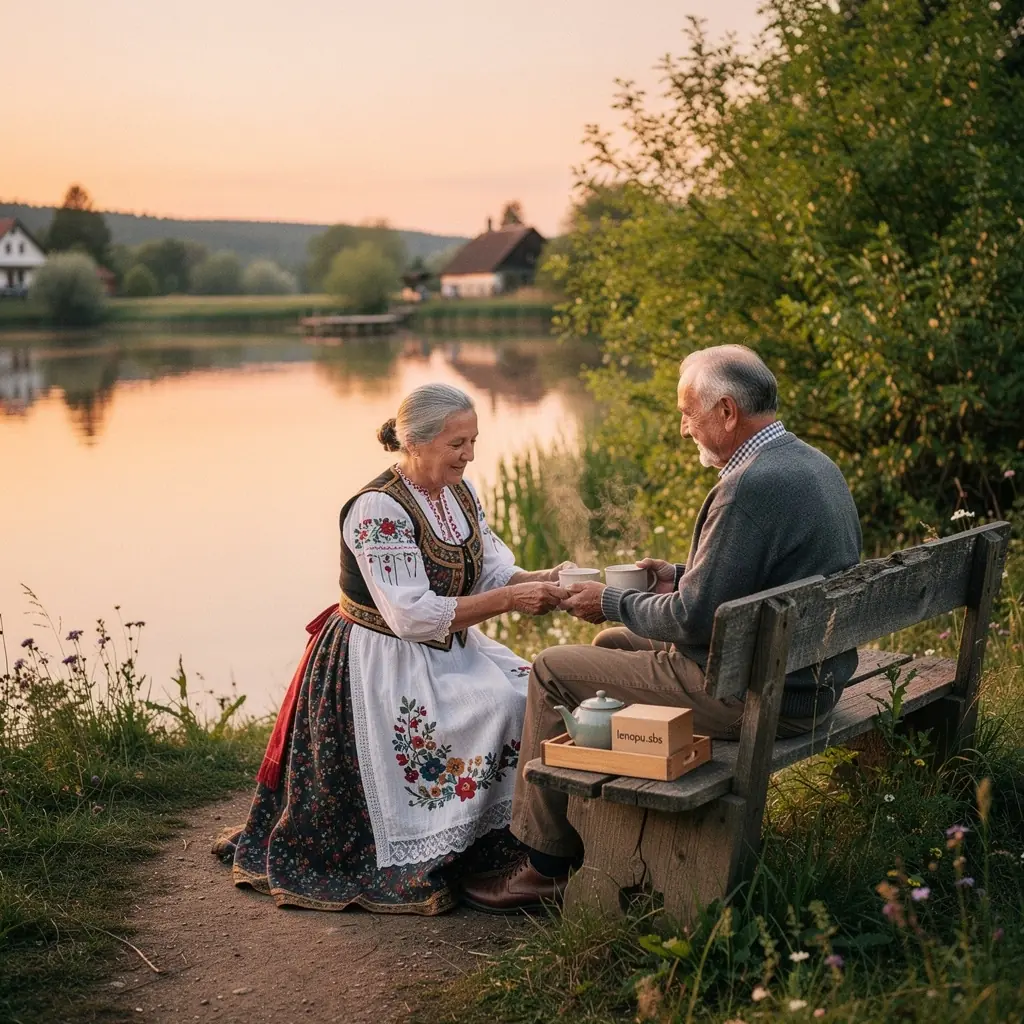 Pohľad na čajovú párty s priateľmi a relaxačnými nápojmi