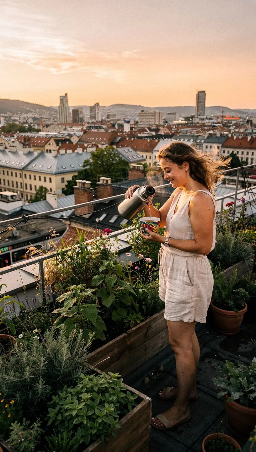 Pohľad na prírodné ingrediencie pre bylinkový čaj rozložené na kuchynskej doske