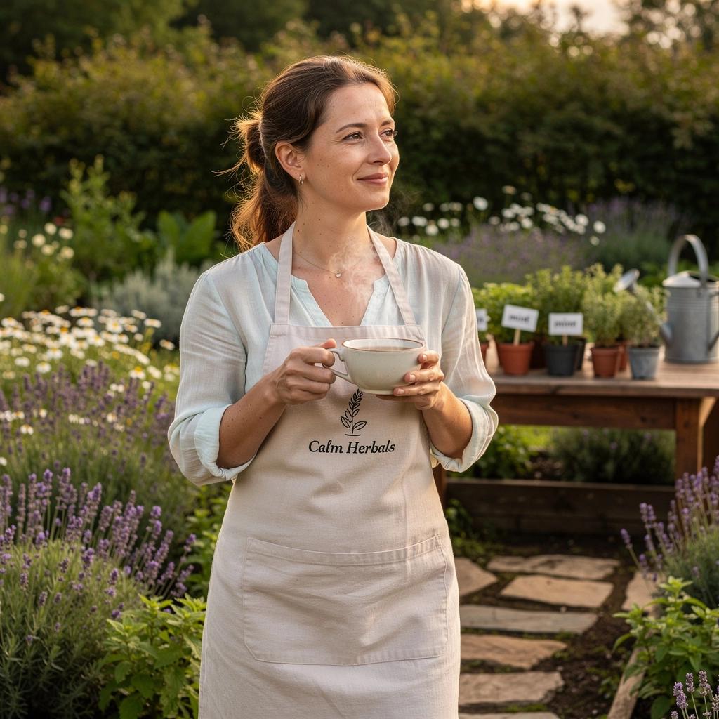 Pohár teplého čaju s kvetmi levandule a šalvie